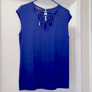 INC Moody Blues Top in Tartan Blue